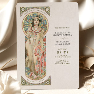 Inbjudningskort för Luxus-bröllop Art nouveau från