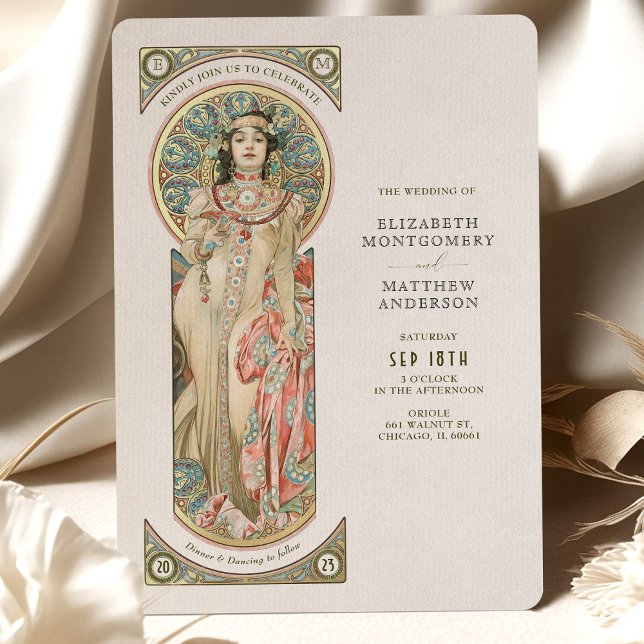 Inbjudningskort för Luxus-bröllop Art nouveau från (Skapare uppladdad)