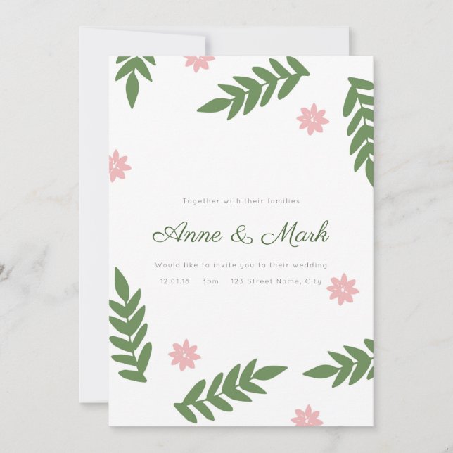 Inbjudningskort för Lycklig Giftermål (Framsida)