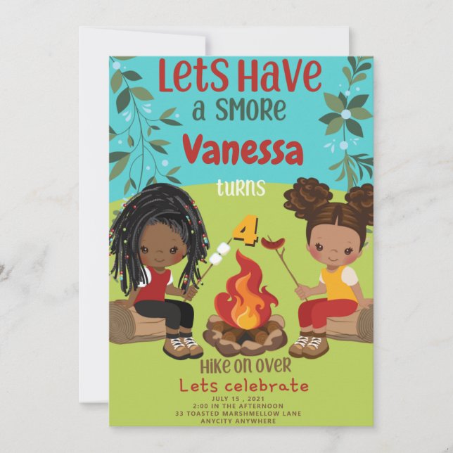 Inbjudningskort för lycklig-videokameran 1 på föde (Framsida)