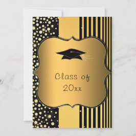 Inbjudningskort för lyxbol Guld Studentfest