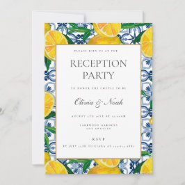 Inbjudningskort för Medelhavsbrickor för citronpla