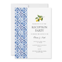 Inbjudningskort för Medelhavsbrickor för citronpla