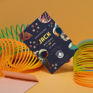 Inbjudningskort för minnesastronauter på födelseda