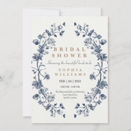 Inbjudningskort för möhippa av blått Blommigt för 