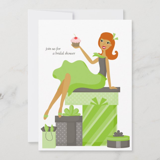 Inbjudningskort för möhippa {Red-Headed Bride} (Framsida)