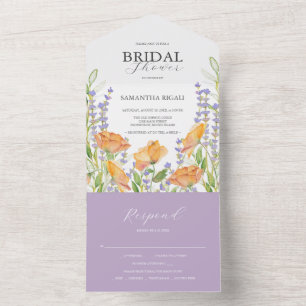 Inbjudningskort för möhippa Watercolor Wildblommor