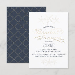 Inbjudningskort för möhippan - Beach, Starfish, Gu