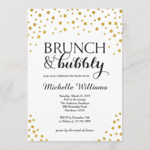 Inbjudningskort för möhippan / Brunch & Bubly Inbj