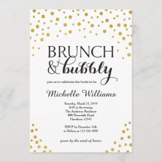 Inbjudningskort för möhippan / Brunch & Bubly Inbj