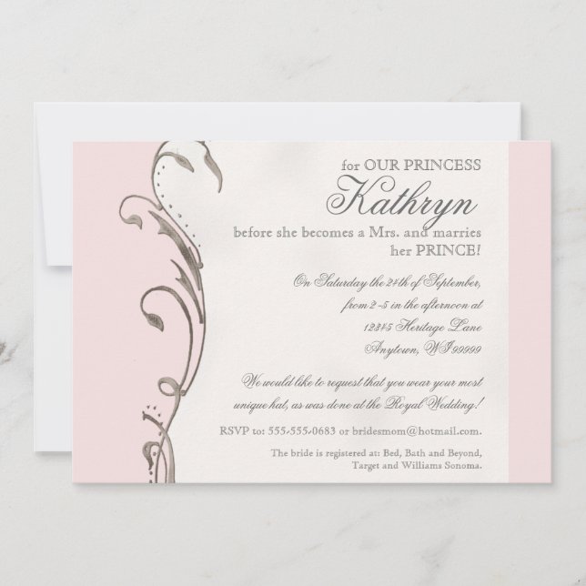 Inbjudningskort för möhippan för bröllop för (Framsida)