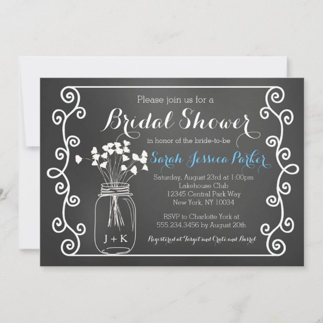 Inbjudningskort för möhippan för svart (Framsida)