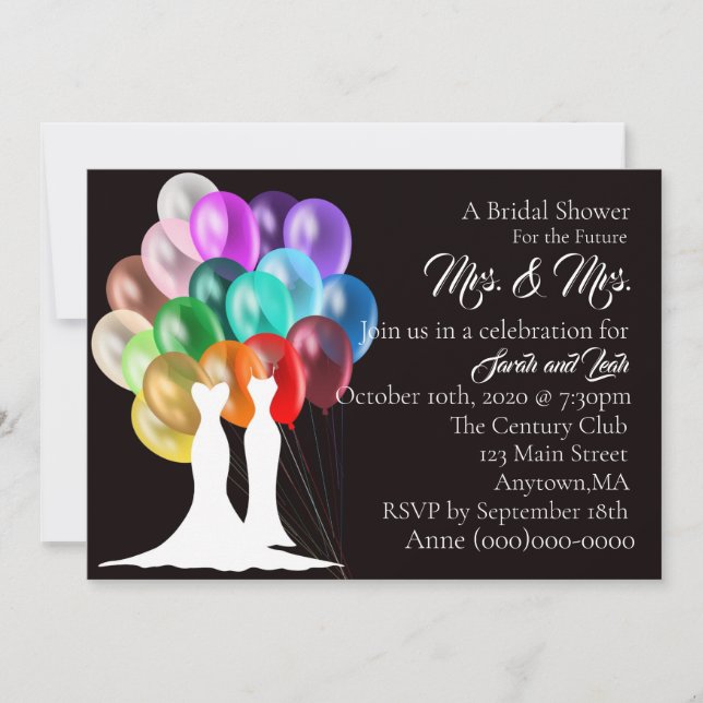 Inbjudningskort för möhippan Fru och fru (Framsida)