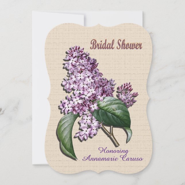 Inbjudningskort för möhippan Lilacs (Framsida)