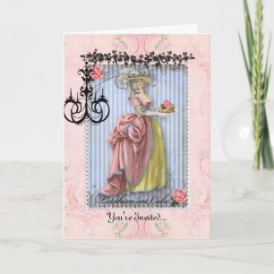 inbjudningskort för möhippan Marie Antoinette