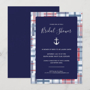 Inbjudningskort för möhippan, Nautical, Preppy, Na