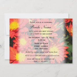 Inbjudningskort för möhippan, orange daisy blommor