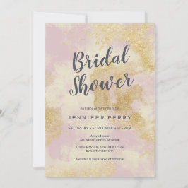 INBJUDNINGSKORT FÖR MÖHIPPAN - ROSA GULD GLITTER