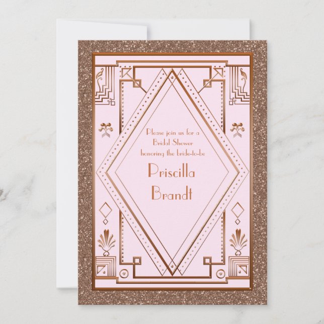 Inbjudningskort för möhippan,underbar Gatsby,glitt (Framsida)