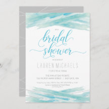 Inbjudningskort för möhippan, vattenfärg, blå, Sil