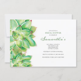 Inbjudningskort för möhippan, vattenfärgssucculent