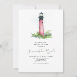 Inbjudningskort för möhippan Watercolor Lighthouse