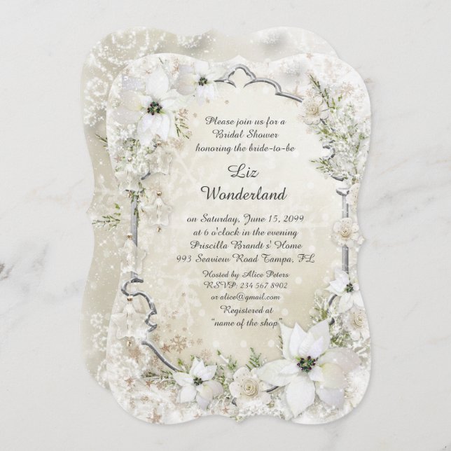 Inbjudningskort för möhippan,Winter Wonderland,par (Fram/baksida)