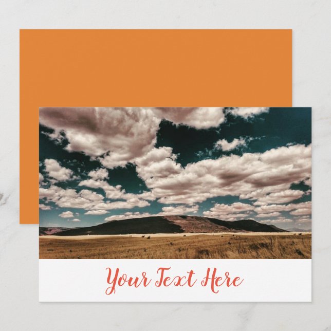 Inbjudningskort för molniga Fält-bergen (Fram/baksida)