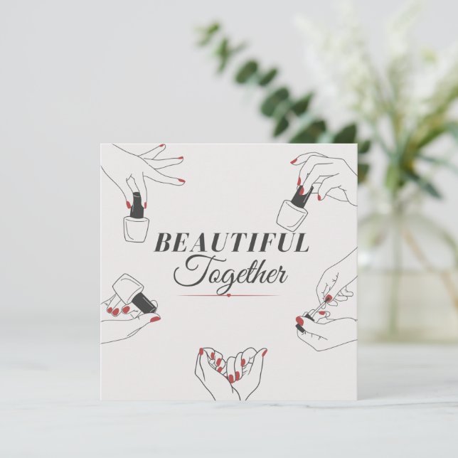 Inbjudningskort för nagel (Stående Fram)