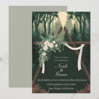 Inbjudningskort för natur- och skogstecken