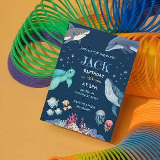 Inbjudningskort för Ocean Themme Birthday