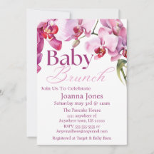Inbjudningskort för Orchid Baby Brunch/Baby Shower