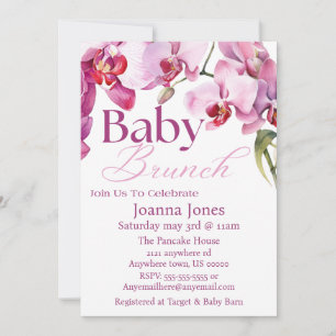 Inbjudningskort för Orchid Baby Brunch/Baby Shower
