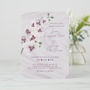 Inbjudningskort för Orchid gren rosa-bröllop