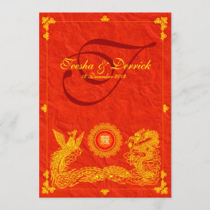 Inbjudningskort för Oriental Dragon och Phoenix br