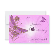 Inbjudningskort för OSA av rosa Butterfly