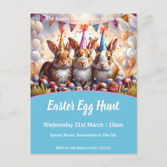 Inbjudningskort för Påskägg för mappning av  huvud (Framsida)