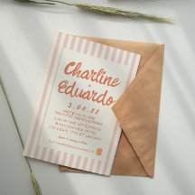 Inbjudningskort för Pastel Retro-bröllop för hands