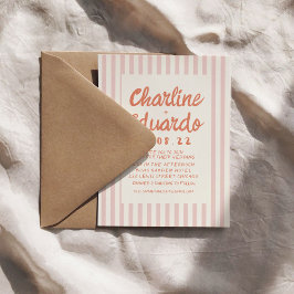 Inbjudningskort för Pastel Retro-bröllop för hands