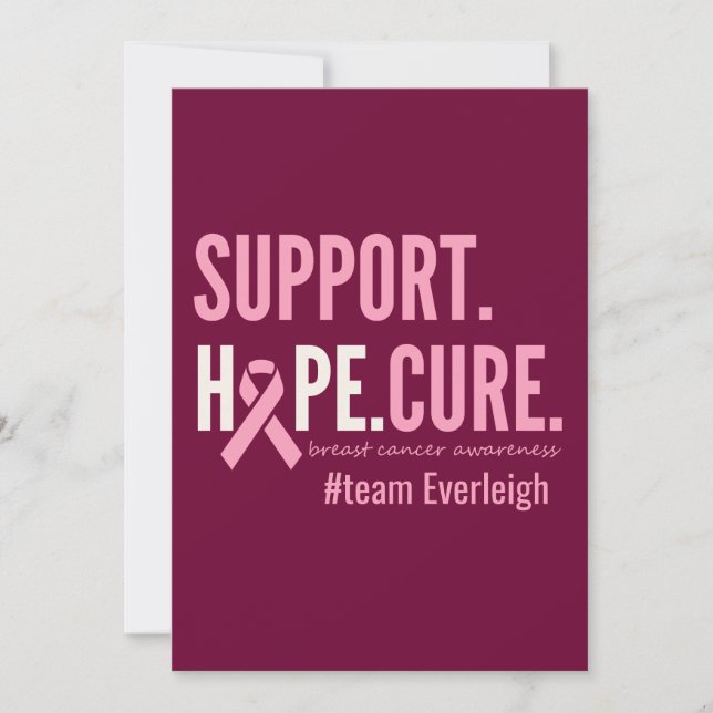 Inbjudningskort för personlig av bröstcancer Anpas (Framsida)