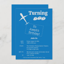 Inbjudningskort för Personlig av flygplan, födelse