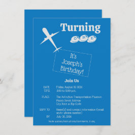 Inbjudningskort för Personlig av flygplan, födelse