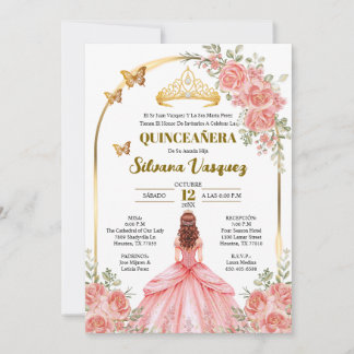 Inbjudningskort för Quinceañera