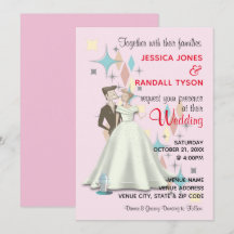 Inbjudningskort för retro-bröllop 5"x7"