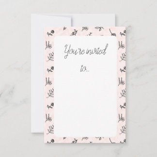 Inbjudningskort för rosa Blommönster