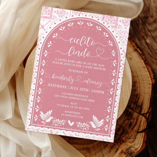 Inbjudningskort för rosa Cielito Lindo Baby Shower