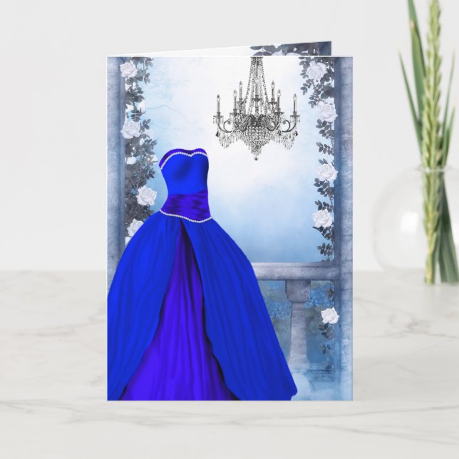 Inbjudningskort för Royal marinblå Ro-part (Framsida)