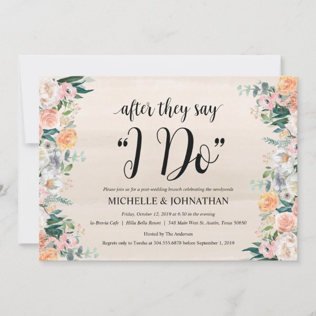 Inbjudningskort för Rustic Dusk efter Bröllop Brun (Framsida)