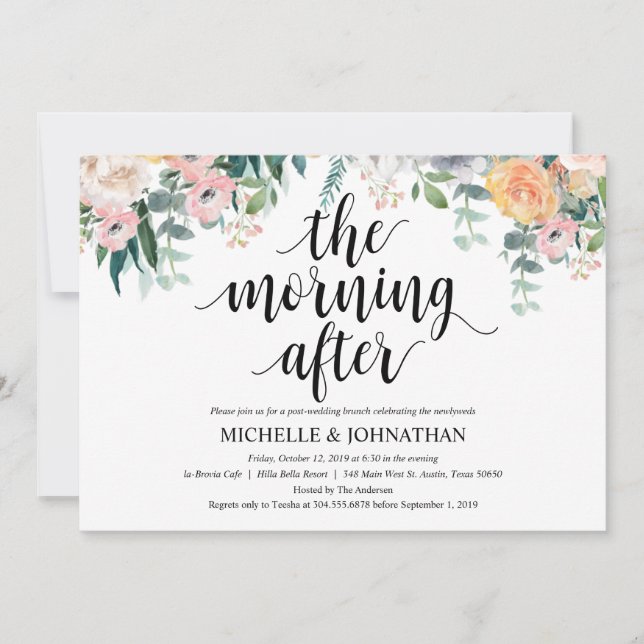 Inbjudningskort för Rustic Dusk efter Bröllop Brun (Framsida)