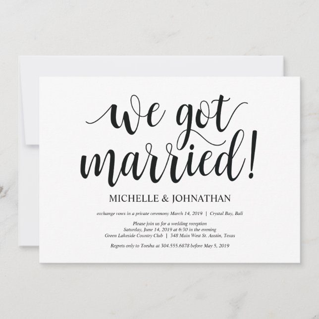 Inbjudningskort för Rustic Elopement (Framsida)